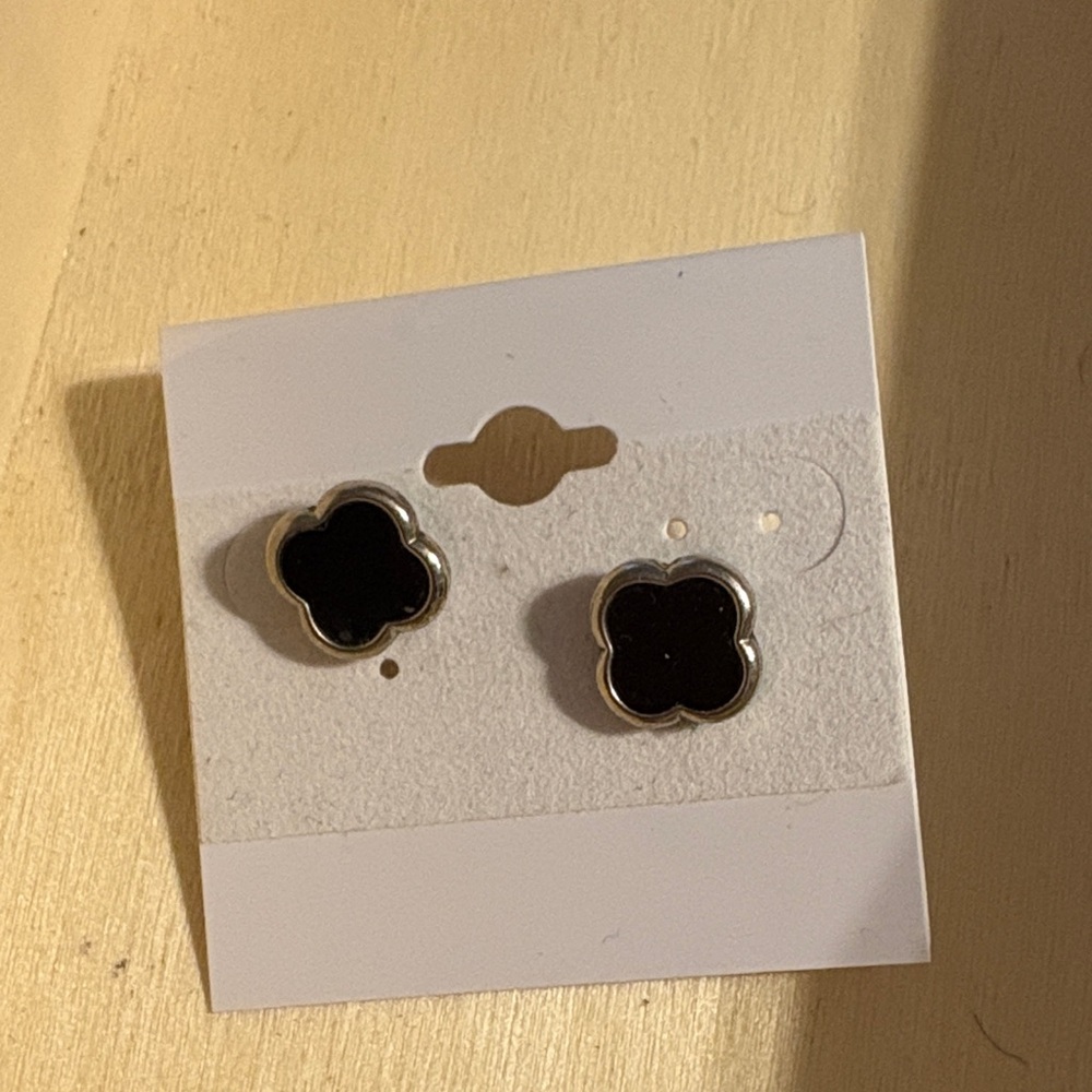 Black Clover Stud Earrings